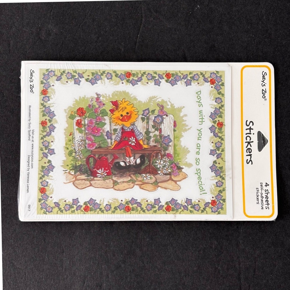 Suzy's‎ Zoo Vintage Stickers 4 Sheets Witzy Duck Garden 9917 Acid Free New